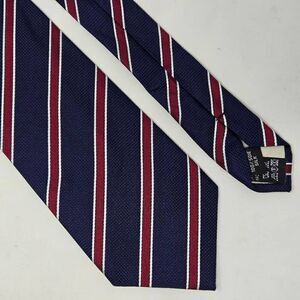 PIERRE BALMAIN PARIS SILK TIE BLUE MAROON WHITE REPP STRIPE LUXURY 3.5" X 57"